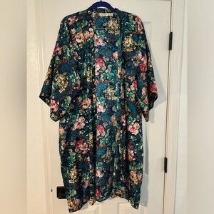 VINTAGE 90s Victoria's Secret Gold Label floral kimono robe multicolor paisley